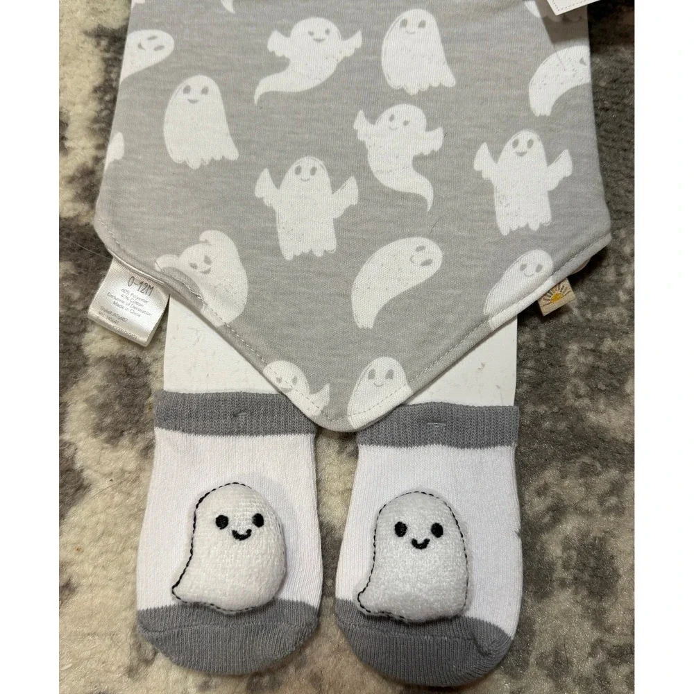 Zoey & Miles Unisex Baby Ghost Theme Halloween Set (NWT) 0-12 Months )